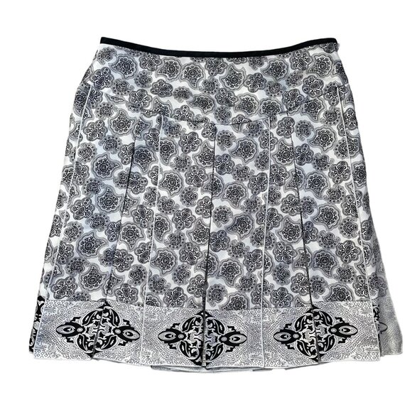 White House Black Market Silk Printed Skirt Size 0 - Picture 1 of 8